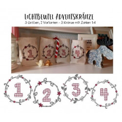 ITH Stickdatei - Lichtbeutel Adventskränze